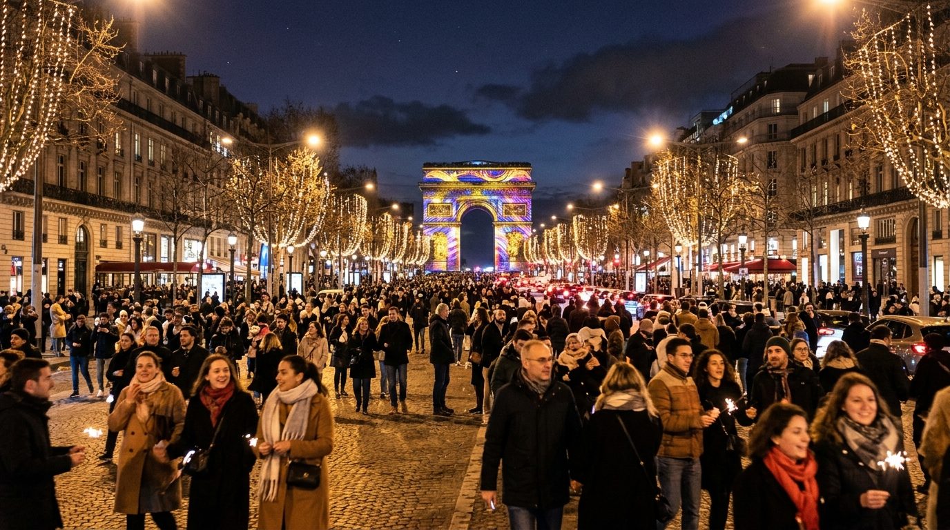 Réveillon sur les Champs-Élysées : la nuit où Paris a célébré l’an 2018